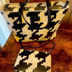 Kate Spade Black and Tan Patterned Tote